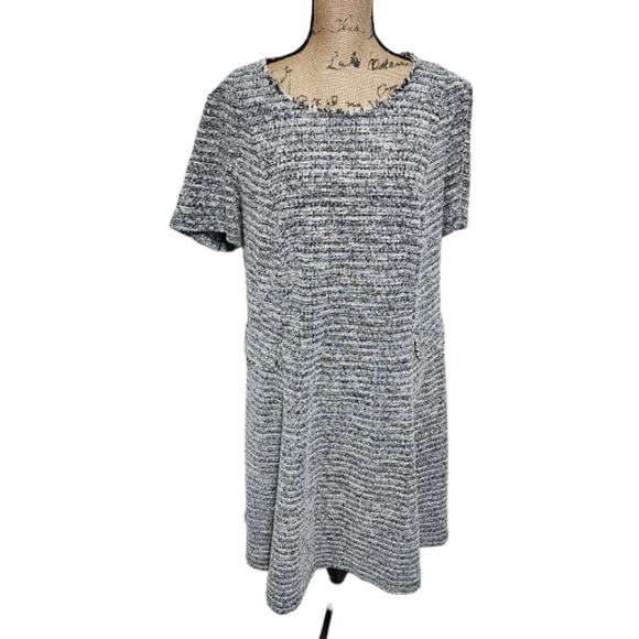 Lane Bryant Academia Tweed Black and White Boulce Midi Dress Plus Size 22/24 3X - Picture 1 of 7